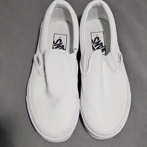 Vans Kids Classic White Slip-On Sneakers